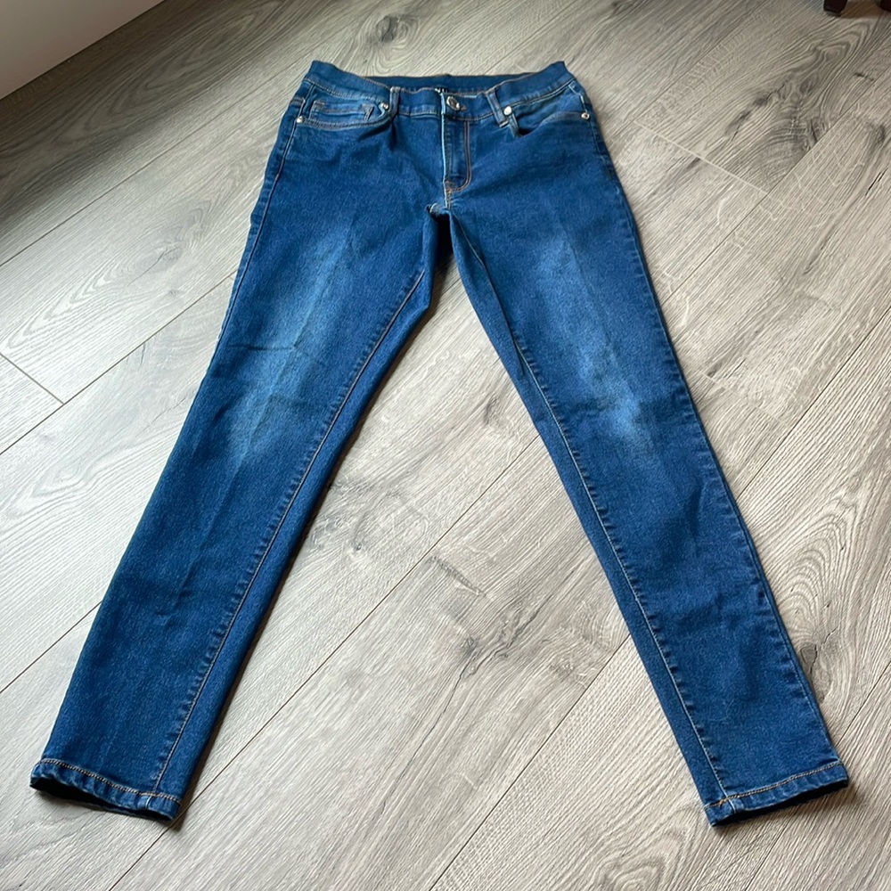 Venus Jeans Super Soft and Stretchy Dark Denim with fade out spots .